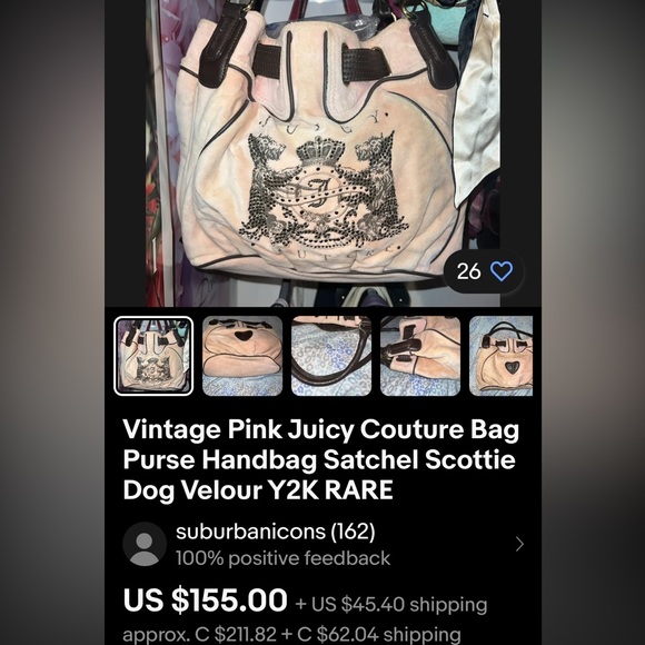 COPY - 🦋Rare Juicy couture bag brown and pink sachel - Picture 7 of 7